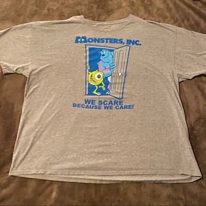 Disney Pixar Monsters Inc Adult 2XL Grey T Shirt